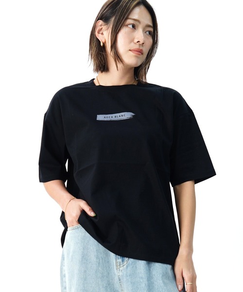 UNDICI・NOVE(ウンディッチノーベ)の「【AECA BLANC】アエカブラン/オーガニックコットン ロゴプリントTシャツ(Tシャツ/カットソー・レディース・ブルー/ブラック/ホワイト・L/M)」の6枚目の写真