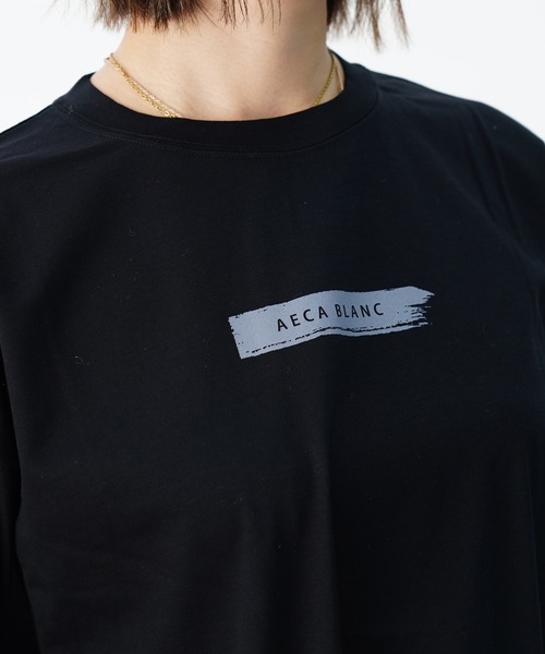 UNDICI・NOVE(ウンディッチノーベ)の「【AECA BLANC】アエカブラン/オーガニックコットン ロゴプリントTシャツ(Tシャツ/カットソー・レディース・ブルー/ブラック/ホワイト・L/M)」の8枚目の写真
