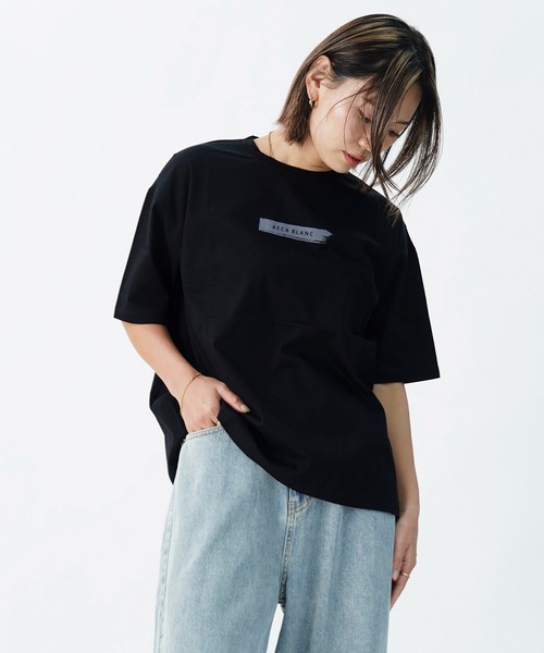 UNDICI・NOVE(ウンディッチノーベ)の「【AECA BLANC】アエカブラン/オーガニックコットン ロゴプリントTシャツ(Tシャツ/カットソー・レディース・ブルー/ブラック/ホワイト・L/M)」の13枚目の写真