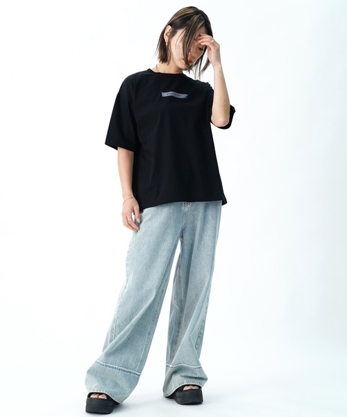 UNDICI・NOVE(ウンディッチノーベ)の「【AECA BLANC】アエカブラン/オーガニックコットン ロゴプリントTシャツ(Tシャツ/カットソー・レディース・ブルー/ブラック/ホワイト・L/M)」の14枚目の写真