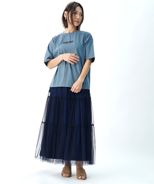UNDICI・NOVE(ウンディッチノーベ)の「【AECA BLANC】アエカブラン/オーガニックコットン ロゴプリントTシャツ(Tシャツ/カットソー・レディース・ブルー/ブラック/ホワイト・L/M)」の19枚目の写真