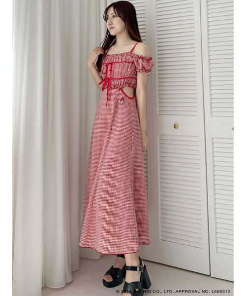 MERCURYDUO(マーキュリーデュオ)の「【メロクロコラボ】マイメロディシャーリングカットアウトワンピース(ワンピース・レディース・ブラック/レッド・SMALL/MEDIUM)」の5枚目の写真