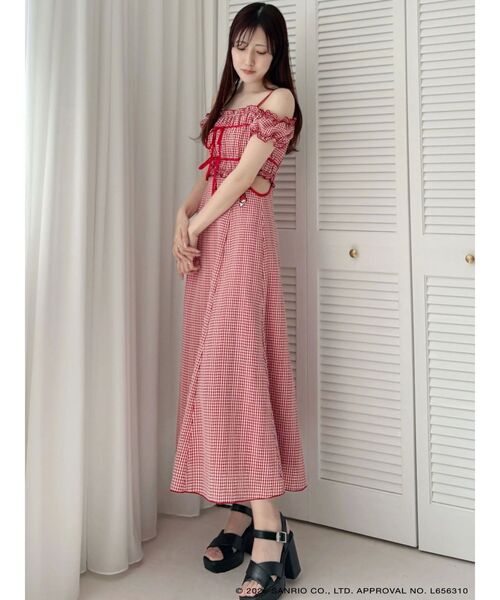 MERCURYDUO(マーキュリーデュオ)の「【メロクロコラボ】マイメロディシャーリングカットアウトワンピース(ワンピース・レディース・ブラック/レッド・SMALL/MEDIUM)」の6枚目の写真