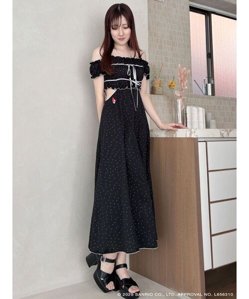 MERCURYDUO(マーキュリーデュオ)の「【メロクロコラボ】マイメロディシャーリングカットアウトワンピース(ワンピース・レディース・ブラック/レッド・SMALL/MEDIUM)」の9枚目の写真