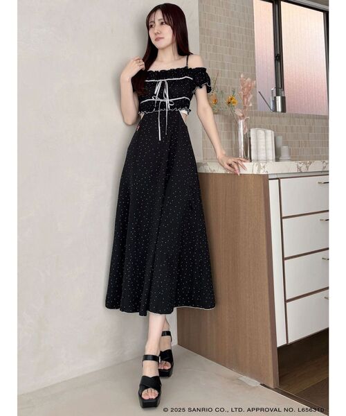 MERCURYDUO(マーキュリーデュオ)の「【メロクロコラボ】マイメロディシャーリングカットアウトワンピース(ワンピース・レディース・ブラック/レッド・SMALL/MEDIUM)」の13枚目の写真