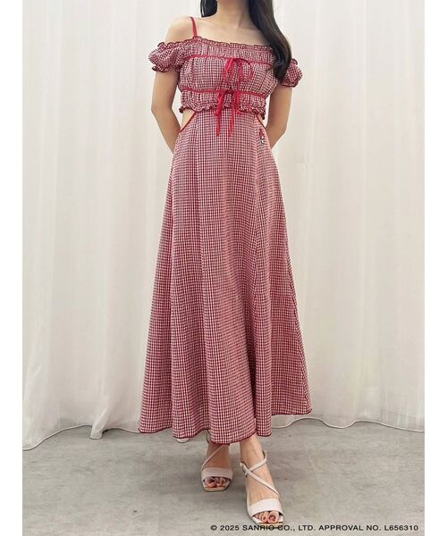 MERCURYDUO(マーキュリーデュオ)の「【メロクロコラボ】マイメロディシャーリングカットアウトワンピース(ワンピース・レディース・ブラック/レッド・SMALL/MEDIUM)」の2枚目の写真