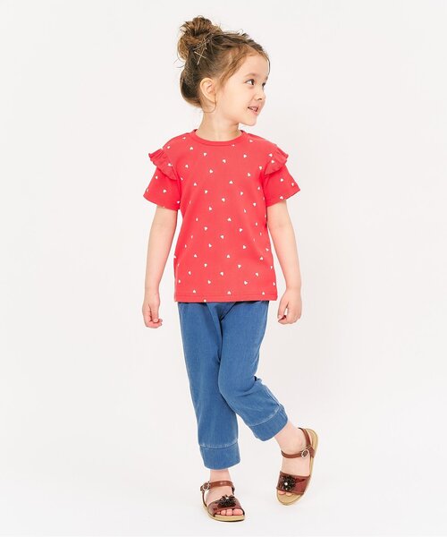 apres les cours（アプレレクール）の「【接触冷感】ひんやり後ろリボン/7days Style pants 8分丈_ジュニア対応（その他パンツ・キッズ・アイボリー/ブラック/インディゴブルー・140/130/120/110/100/90/80）」の5枚目の写真