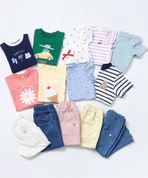 apres les cours（アプレレクール）の「【接触冷感】ひんやり後ろリボン/7days Style pants 8分丈_ジュニア対応（その他パンツ・キッズ・アイボリー/ブラック/インディゴブルー・140/130/120/110/100/90/80）」の11枚目の写真