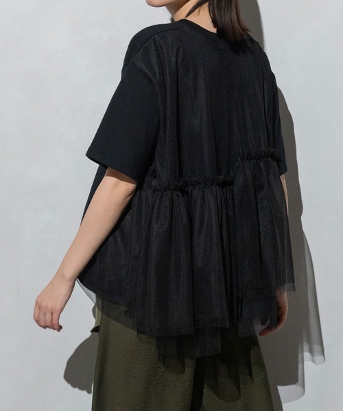 MARECHAL TERRE マルシャルテル  タックフレアTシャツ フレアデザイントップス（Tシャツ/カットソー）｜MARECHAL TERRE