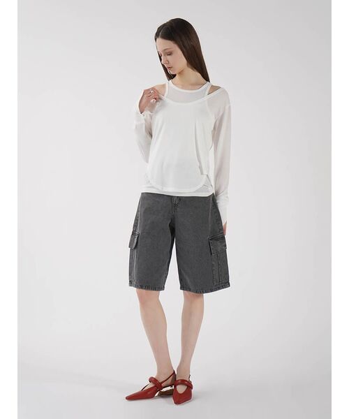 :ETHROF(イーサオブ)の「DENIM BERMUDA SHORTS(その他パンツ・レディース・ブラック・MEDIUM)」の13枚目の写真