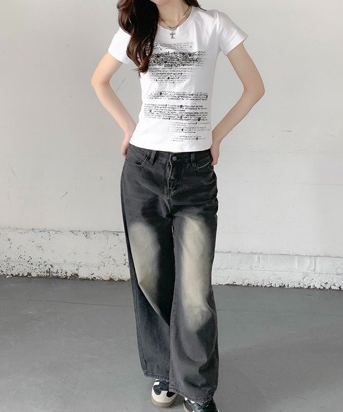 lilful(リルフル)の「フロントレタリングロゴ コンパクトTシャツ(Tシャツ/カットソー・レディース・ホワイト・M/S)」の11枚目の写真
