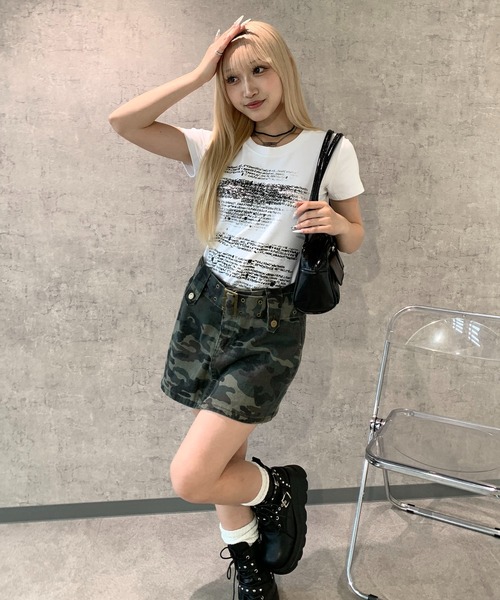 lilful(リルフル)の「フロントレタリングロゴ コンパクトTシャツ(Tシャツ/カットソー・レディース・ホワイト・M/S)」の18枚目の写真