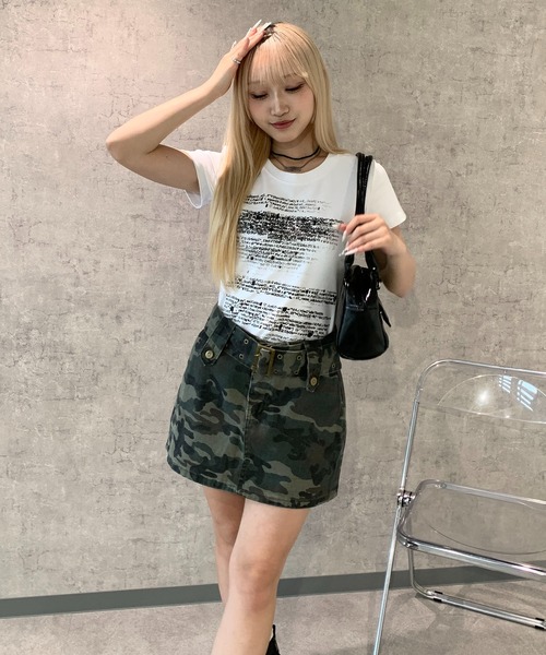 lilful(リルフル)の「フロントレタリングロゴ コンパクトTシャツ(Tシャツ/カットソー・レディース・ホワイト・M/S)」の19枚目の写真