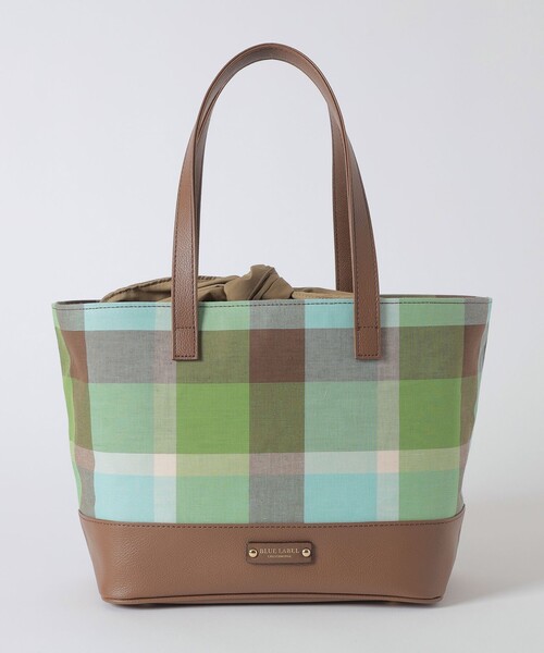BLUE LABEL CRESTBRIDGE(ブルーレーベルクレストブリッジ)の「クレストブリッジチェックコットンリネントート(トートバッグ・レディース・グリーン系その他2/レッド系その他4/ライトブルー・FREE)」の4枚目の写真