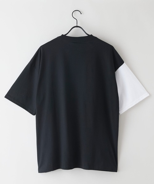 brknhome(ブロークンホーム)の「【BRKNHOME/ブロークンホーム】×【ZERO STAIN/ゼロステイン】コラボ 袖配色 クルーネック Tシャツ(Tシャツ/カットソー・メンズ・ブラック/ホワイト・LARGE/MEDIUM)」の10枚目の写真