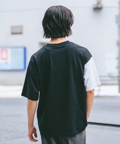 brknhome(ブロークンホーム)の「【BRKNHOME/ブロークンホーム】×【ZERO STAIN/ゼロステイン】コラボ 袖配色 クルーネック Tシャツ(Tシャツ/カットソー・メンズ・ブラック/ホワイト・LARGE/MEDIUM)」の18枚目の写真