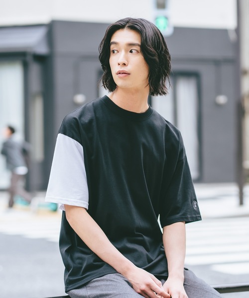 brknhome(ブロークンホーム)の「【BRKNHOME/ブロークンホーム】×【ZERO STAIN/ゼロステイン】コラボ 袖配色 クルーネック Tシャツ(Tシャツ/カットソー・メンズ・ブラック/ホワイト・LARGE/MEDIUM)」の20枚目の写真