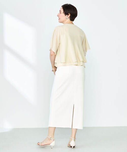 NOLLEY’S Sophi（ノーリーズソフィ）の「《セットアップ対応》ウォッシャブルマルチファンクションロングタイトスカート（スカート・レディース・ブラック/オフホワイト・38/36/34）」の6枚目の写真