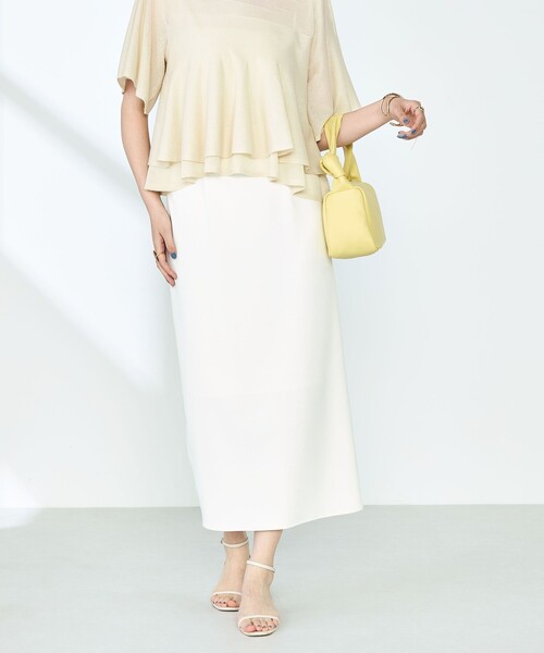 NOLLEY’S Sophi（ノーリーズソフィ）の「《セットアップ対応》ウォッシャブルマルチファンクションロングタイトスカート（スカート・レディース・ブラック/オフホワイト・38/36/34）」の9枚目の写真