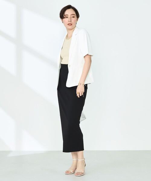 NOLLEY’S Sophi（ノーリーズソフィ）の「《セットアップ対応》ウォッシャブルマルチファンクションロングタイトスカート（スカート・レディース・ブラック/オフホワイト・38/36/34）」の19枚目の写真