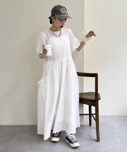 セール】【3色展開】バルーンスリーブワンピース（ワンピース