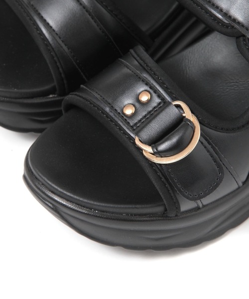 GLOBAL WORK（グローバルワーク）の「エアかる2ベルトサンダル/327965（サンダル・レディース・ブラック/アイボリー・SMALL/LARGE/MEDIUM）」の10枚目の写真