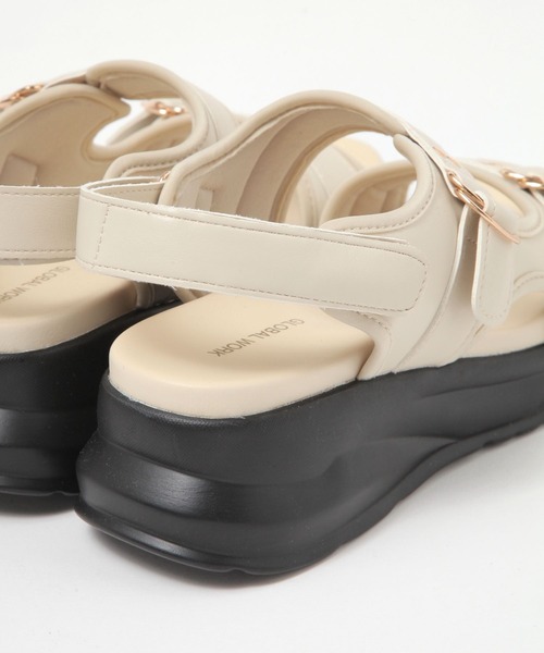 GLOBAL WORK（グローバルワーク）の「エアかる2ベルトサンダル/327965（サンダル・レディース・ブラック/アイボリー・SMALL/LARGE/MEDIUM）」の16枚目の写真