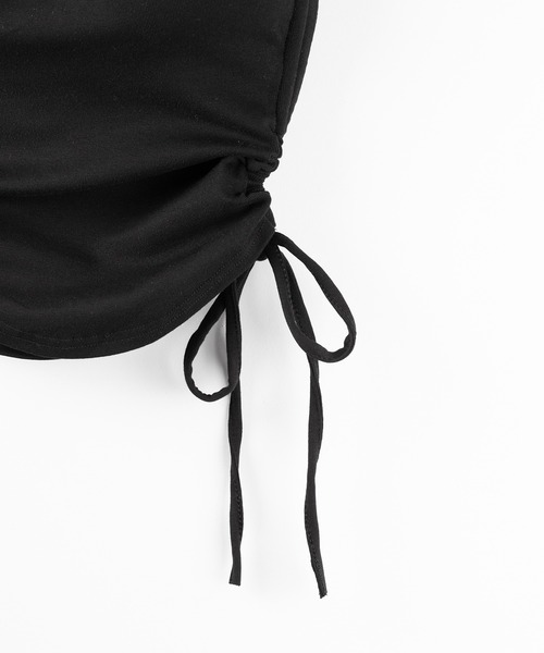 2WAY 】半袖クロスストラップリボンカットアウトオフショルトップス