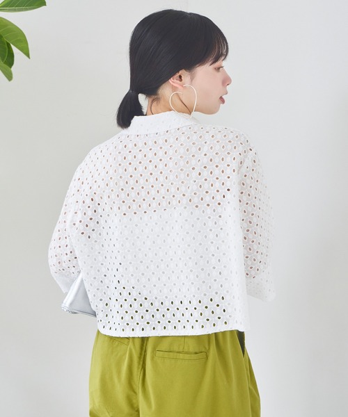 KATHARINE ROSS(キャサリンロス)の「【KATHARINE ROSS】コットンカットワークシャツ(シャツ/ブラウス・レディース・ホワイト/ブラック/ライトベージュ・MEDIUM)」の10枚目の写真