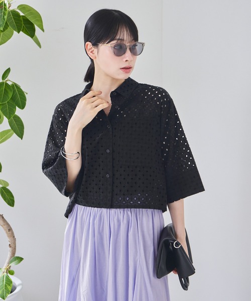 KATHARINE ROSS(キャサリンロス)の「【KATHARINE ROSS】コットンカットワークシャツ(シャツ/ブラウス・レディース・ホワイト/ブラック/ライトベージュ・MEDIUM)」の15枚目の写真