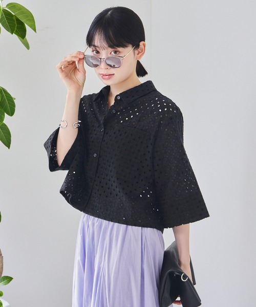 KATHARINE ROSS(キャサリンロス)の「【KATHARINE ROSS】コットンカットワークシャツ(シャツ/ブラウス・レディース・ホワイト/ブラック/ライトベージュ・MEDIUM)」の16枚目の写真