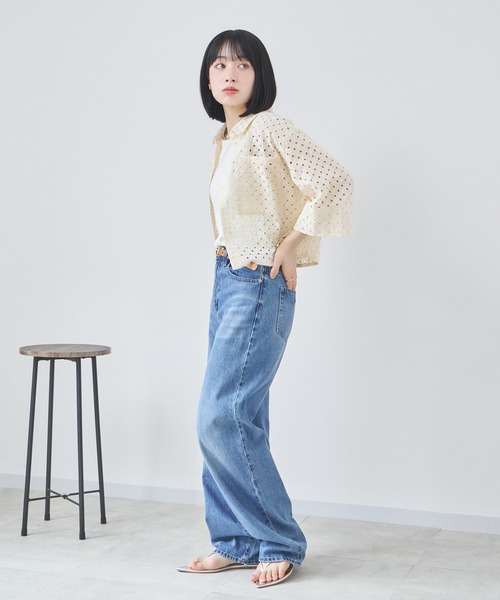 KATHARINE ROSS(キャサリンロス)の「【KATHARINE ROSS】コットンカットワークシャツ(シャツ/ブラウス・レディース・ホワイト/ブラック/ライトベージュ・MEDIUM)」の18枚目の写真