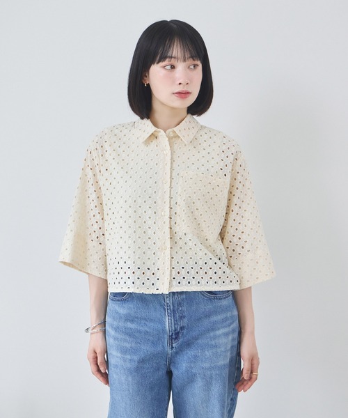 KATHARINE ROSS(キャサリンロス)の「【KATHARINE ROSS】コットンカットワークシャツ(シャツ/ブラウス・レディース・ホワイト/ブラック/ライトベージュ・MEDIUM)」の20枚目の写真