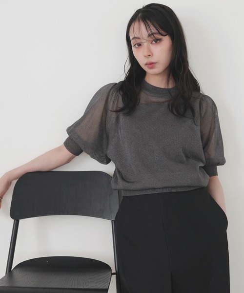 ユナイテッドアローズ　シアー ボリュームスリーブ サマーニット UNITED ARROWS（ユナイテッドアローズ）の「＜UNITED ARROWS