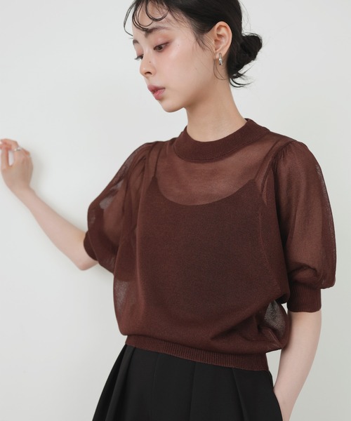 シアーボリュームスリーブニット GeeRA｜シアーボリュームスリーブニット | Rakuten Fashion(楽天