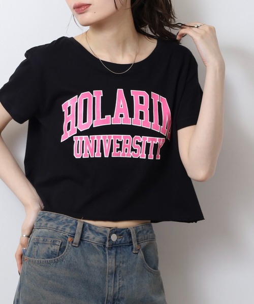 atONE(アットワン)の「ショート丈裾フリンジオーバサイズシルエットロゴプリントTシャツ(Tシャツ/カットソー・レディース・ブルー系2/グレー系6/ブラック系6/ブラック系5/ブラック系4/ブラック系3/ホワイト系6/ホワイト系5/ホワイト系4/ホワイト系3/ホワイト系2/ブルー系その他4/グリーン系その他5/ブラック系その他2/ブラック系その他/クリーム/パープル系3/ホワイト系1・M/L)」の11枚目の写真