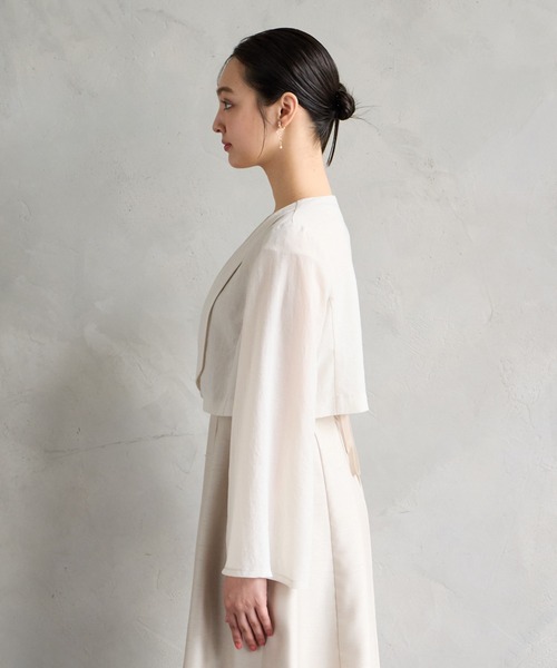 AIMER（エメ）の「ショールカラーシアージャケット（その他アウター・レディース・ライトグレー/ベージュ・MEDIUM）」の10枚目の写真