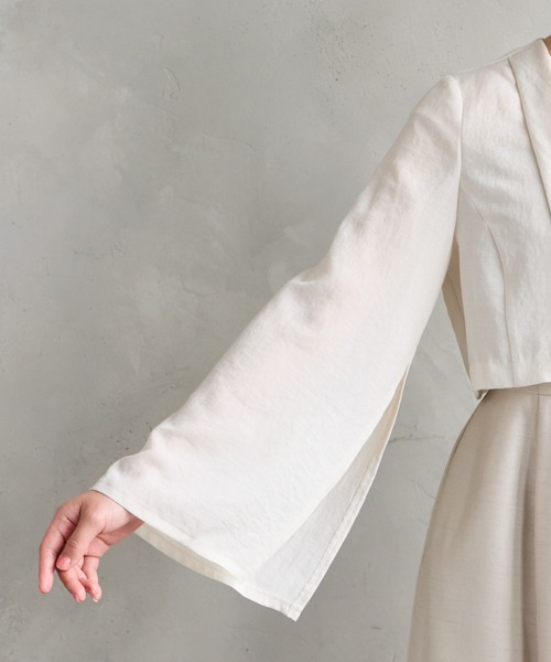 AIMER（エメ）の「ショールカラーシアージャケット（その他アウター・レディース・ライトグレー/ベージュ・MEDIUM）」の14枚目の写真