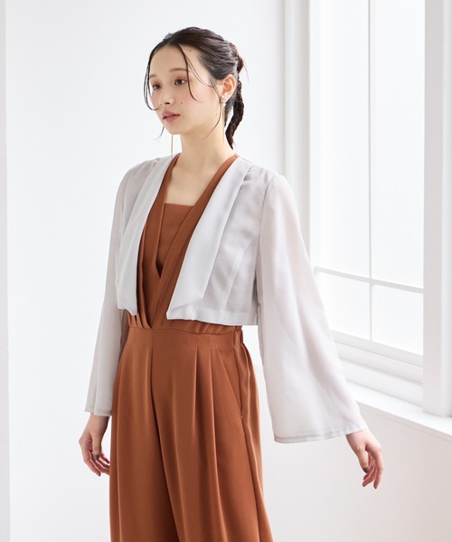 AIMER（エメ）の「ショールカラーシアージャケット（その他アウター・レディース・ライトグレー/ベージュ・MEDIUM）」の6枚目の写真