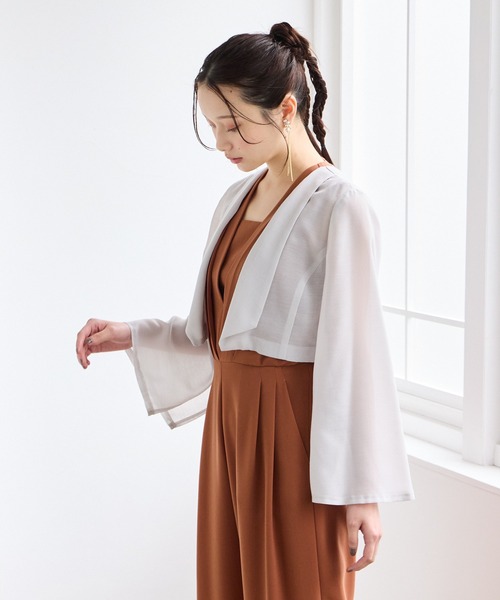 AIMER（エメ）の「ショールカラーシアージャケット（その他アウター・レディース・ライトグレー/ベージュ・MEDIUM）」の7枚目の写真
