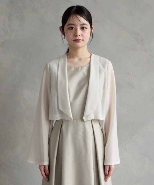 AIMER(エメ)の「ショールカラーシアージャケット(その他アウター・レディース・ライトグレー/ベージュ・MEDIUM)」の9枚目の写真