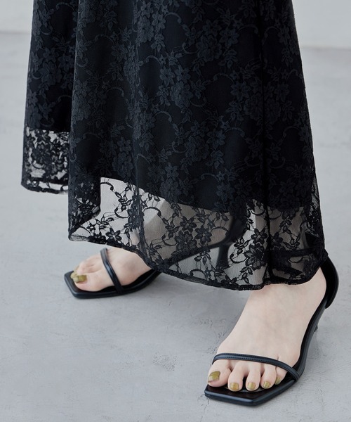 セール】フラワーレースナロースカート（スカート）｜etoll.（エトル