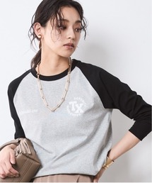 CHIC STYLE | 8分袖配色ラグランスリーブTシャツ＜大きいサイズ有＞シックスタイル(Tシャツ/カットソー)