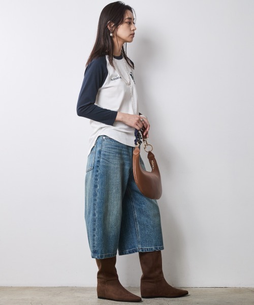 CHIC STYLE（シックスタイル）の「8分袖配色ラグランスリーブTシャツ＜大きいサイズ有＞シックスタイル（Tシャツ/カットソー・レディース・グレー系/ホワイト系・5L/4L/3L/LL/L/M）」の4枚目の写真