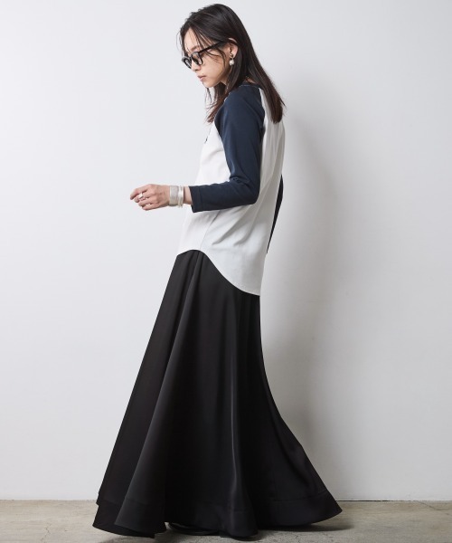 CHIC STYLE（シックスタイル）の「8分袖配色ラグランスリーブTシャツ＜大きいサイズ有＞シックスタイル（Tシャツ/カットソー・レディース・グレー系/ホワイト系・5L/4L/3L/LL/L/M）」の14枚目の写真