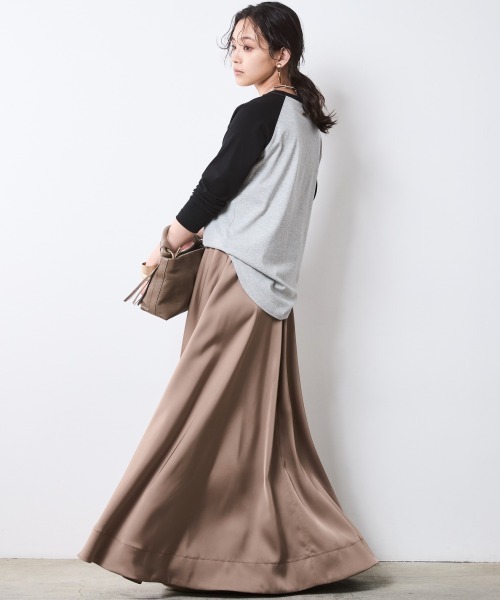 CHIC STYLE（シックスタイル）の「8分袖配色ラグランスリーブTシャツ＜大きいサイズ有＞シックスタイル（Tシャツ/カットソー・レディース・グレー系/ホワイト系・5L/4L/3L/LL/L/M）」の21枚目の写真