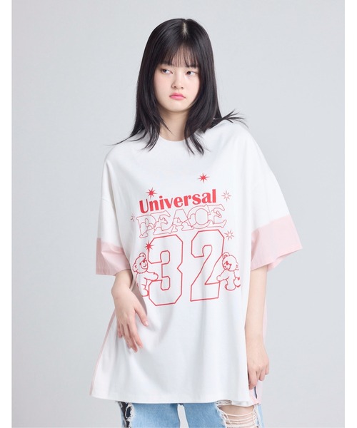 Little sunny bite(リトルサニーバイト)の「【8】【it】【little sunny bite】32 big tee(Tシャツ/カットソー・レディース・ブラック/ピンク/ホワイト・MEDIUM/SMALL)」の1枚目の写真