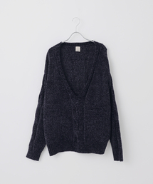 【Deux Allures/ドゥ アリュール】モールケーブルニット