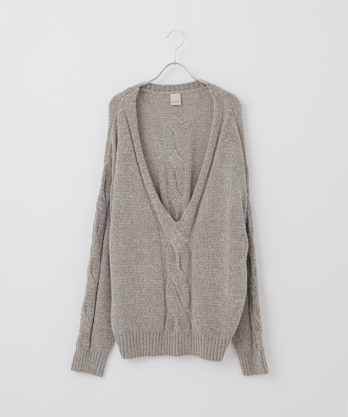 B.C STOCK(ベーセーストック)の「【Deux Allures/ドゥ アリュール】モールケーブルニット(ニット/セーター・メンズ・ダークグリーン/ネイビー/オレンジ/チャコールグレー・FREE)」の3枚目の写真