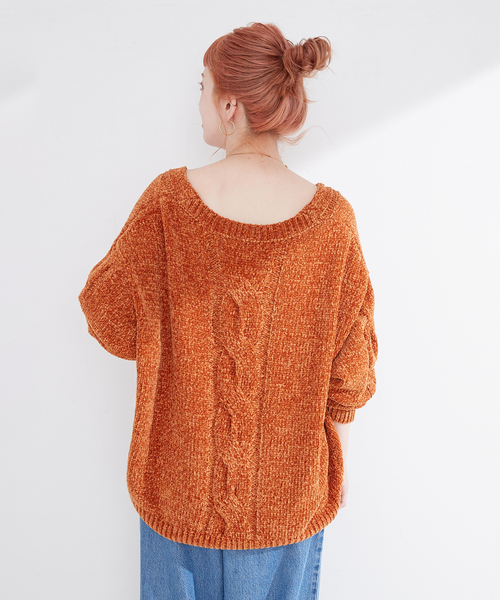 B.C STOCK(ベーセーストック)の「【Deux Allures/ドゥ アリュール】モールケーブルニット(ニット/セーター・メンズ・ダークグリーン/ネイビー/オレンジ/チャコールグレー・FREE)」の10枚目の写真